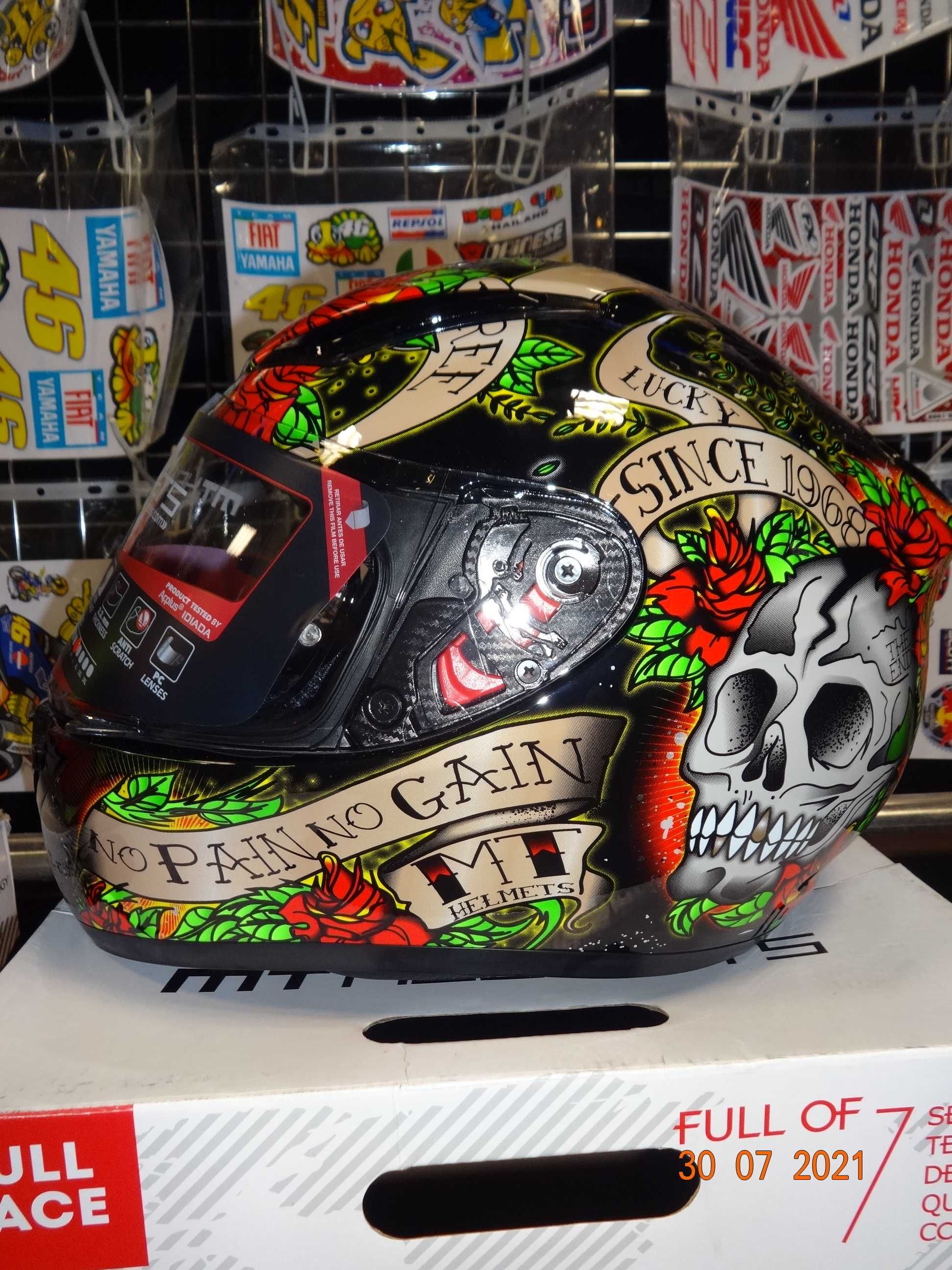 каска MT Helmets каска Revenge Skull & Roses/Alpha пистова мото каска