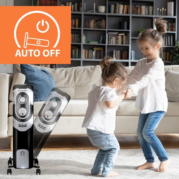 Маслен радиатор 2000 W, ръчен термостат, 3 нива на мощност