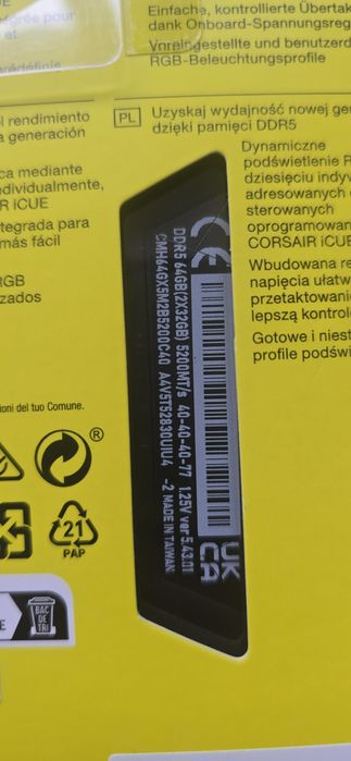 Memorie RAM Corsair Vengeance RGB XMP 3.0, 64GB, 5200MHz,