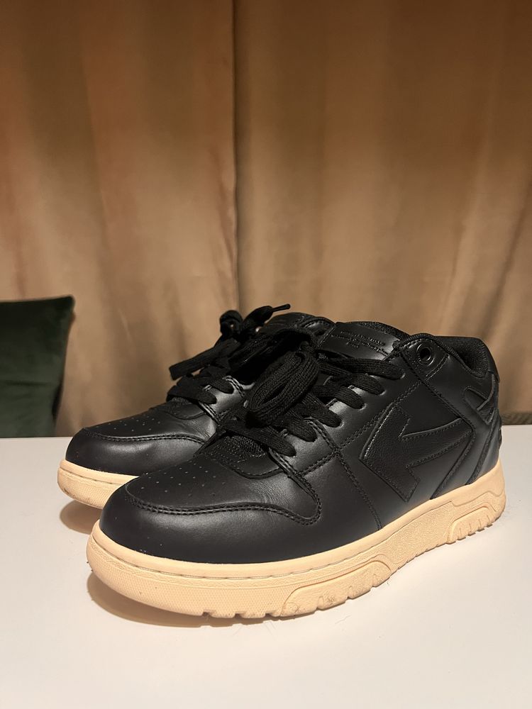 Off-White Out of Office Black Leather Low Top
