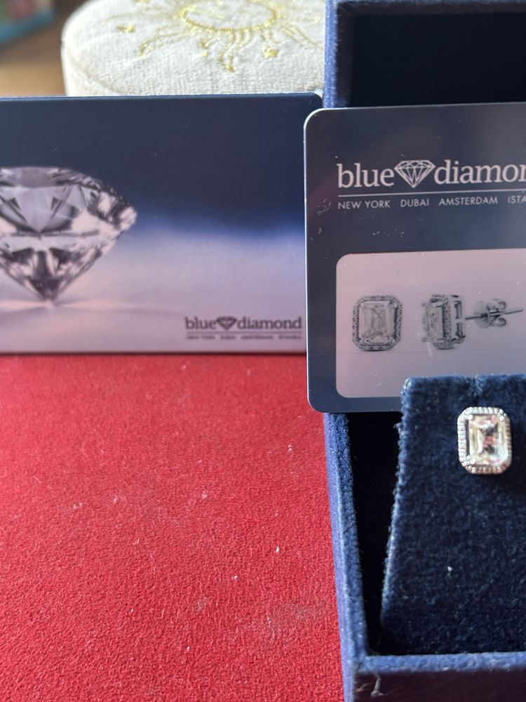 Златни обеци с топаз и диаманти на Blu diamond
