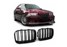 Двойни бъбреци решетки, BMW E36, 91-96 г., черен гланц, лак, фейслифт