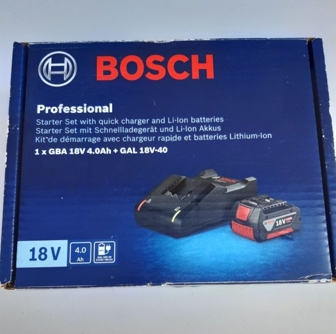 BOSCH incarcator GAL18V-40 si 1 acumulatori Li-Ion, 18V, 4Ah, set nou