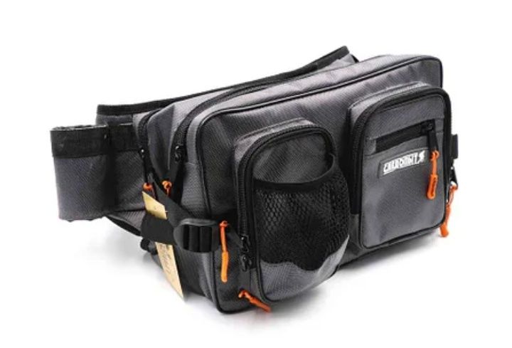 Сумка рыболовная "СЛЕДОПЫТ" Fishing Hip Bag WBP, 31х20х23см, цв. серый