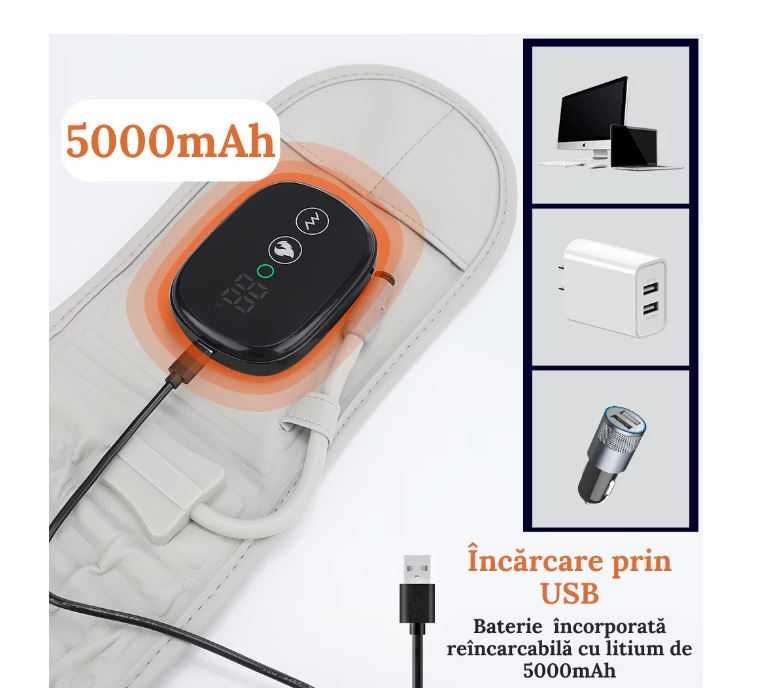 Centura decompresie lombara profesionala, 3 moduri de Incalzire