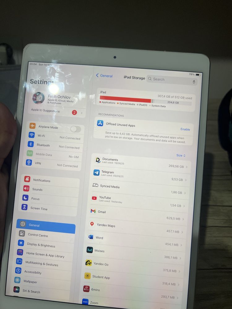 Ipad Pro 512GB 10.5 дюмов  LL/A, Wi-Fi + Cellular data