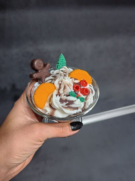 Коледна свещ ръчна изработка