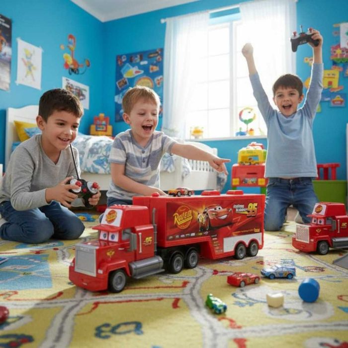 Радиоуправляем камион Mack Rust-eze Transporter с Мълнията Маккуин