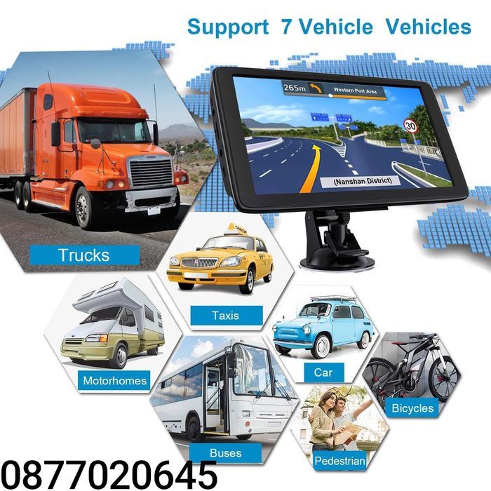 Чисто нова Gps Igo 7” инчова навигация подходяща за автомобил, автобус