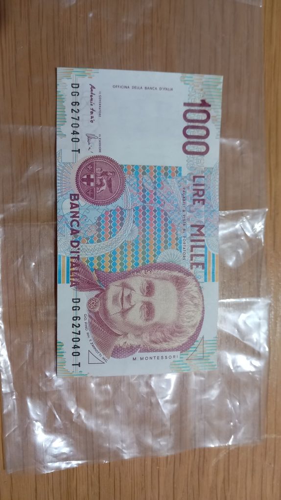 Bancnota 1000 lire banca d'Italia 1990