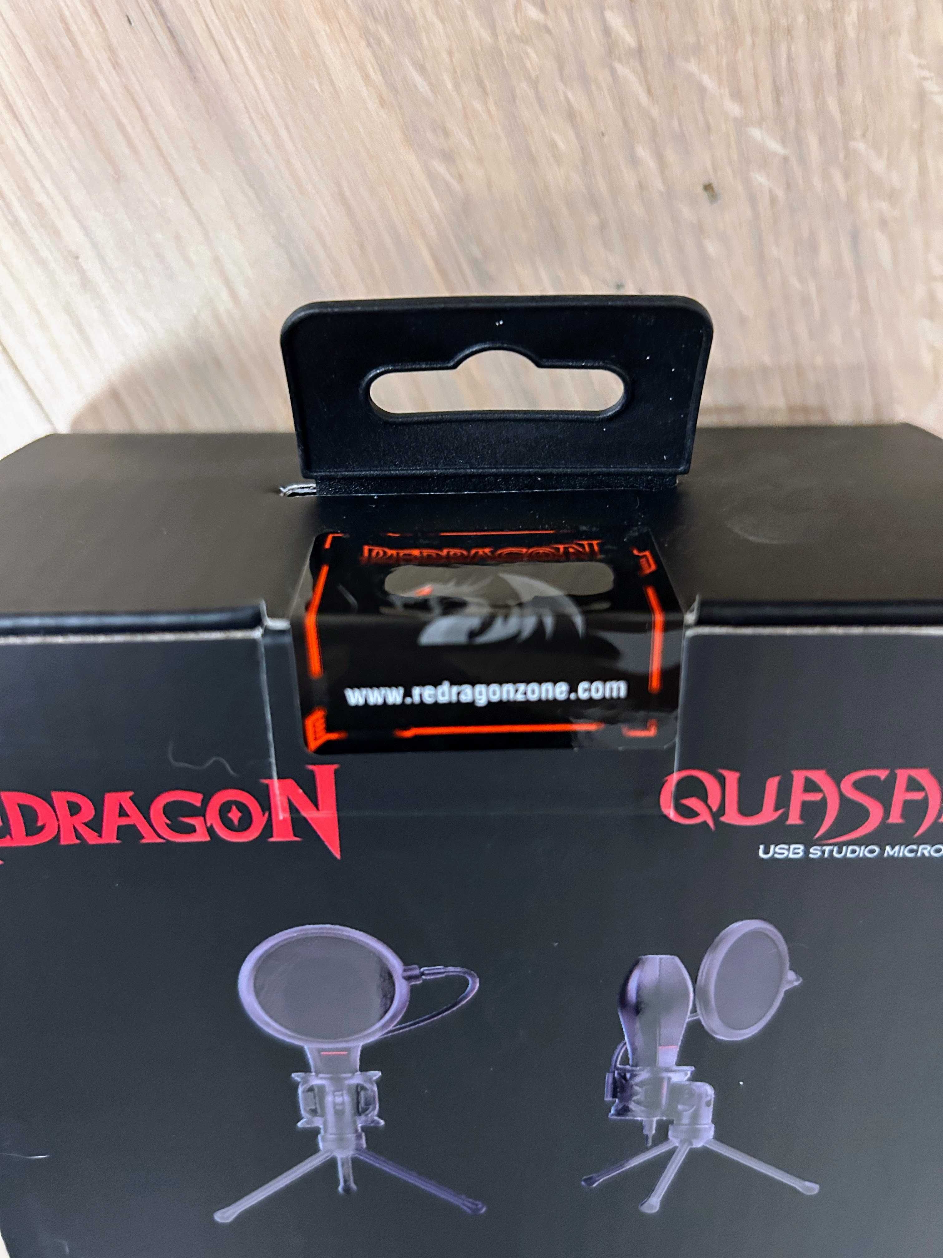 Microfon Redragon Quasar 2, omni-condenser, stativ si pop filter, USB