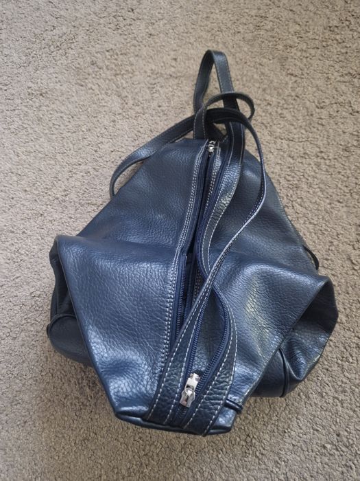 Rucsac piele naturala bleumarin