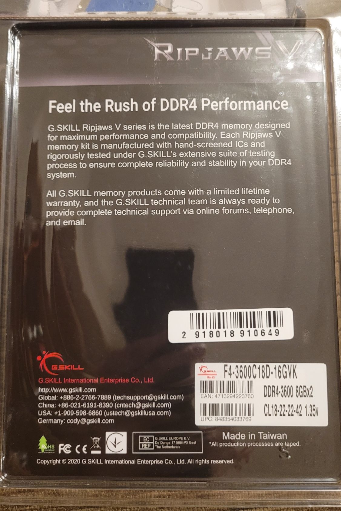 DDR4 Gskill Ripjaws 32 Gb (4х8)