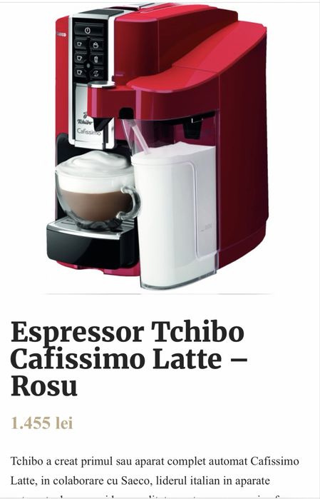 Espressor de cafea Tchibo Cafissimo latte