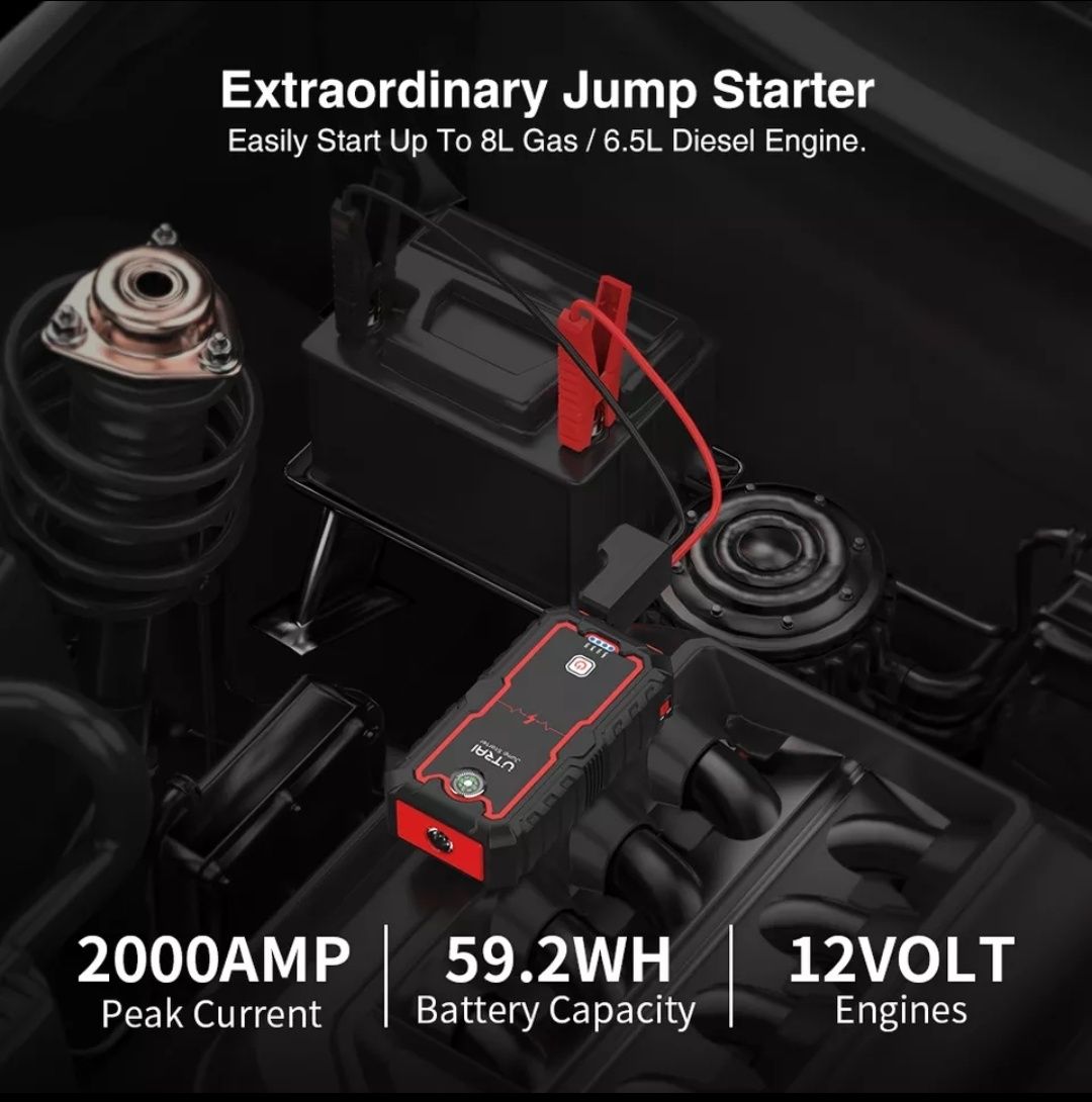 UTRAI Car Jump Starter Bateria auto 2000A