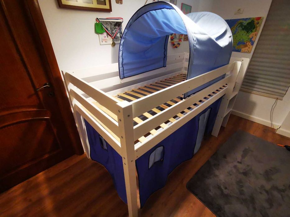 Pat Supraetajat 200x90 cm, cu Somieră Luroy, IKEA – Stare Bună