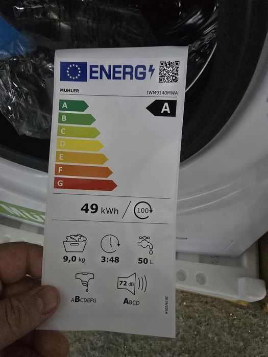 Нова инверторна пералня Muhler IWM9140MWA, 9кг,