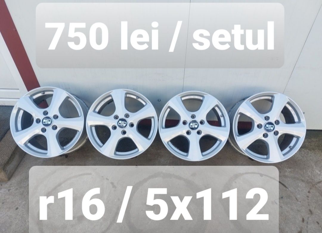 Set jante aluminiu r16 / Vw Audi Skoda Seat / 5x112/ ET 48