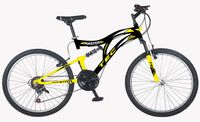 Bicicleta MTB Tec Master full suspensie, culoare negru/galben, roata 2