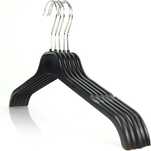 Set 100 umerase Hangerworld, plastic negru, 43 cm, universale