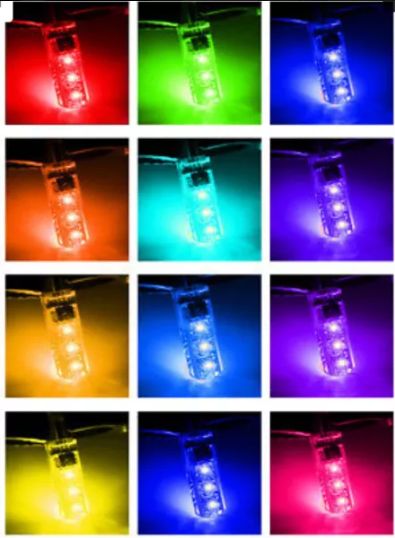Цветни LED светлини за габарит T10