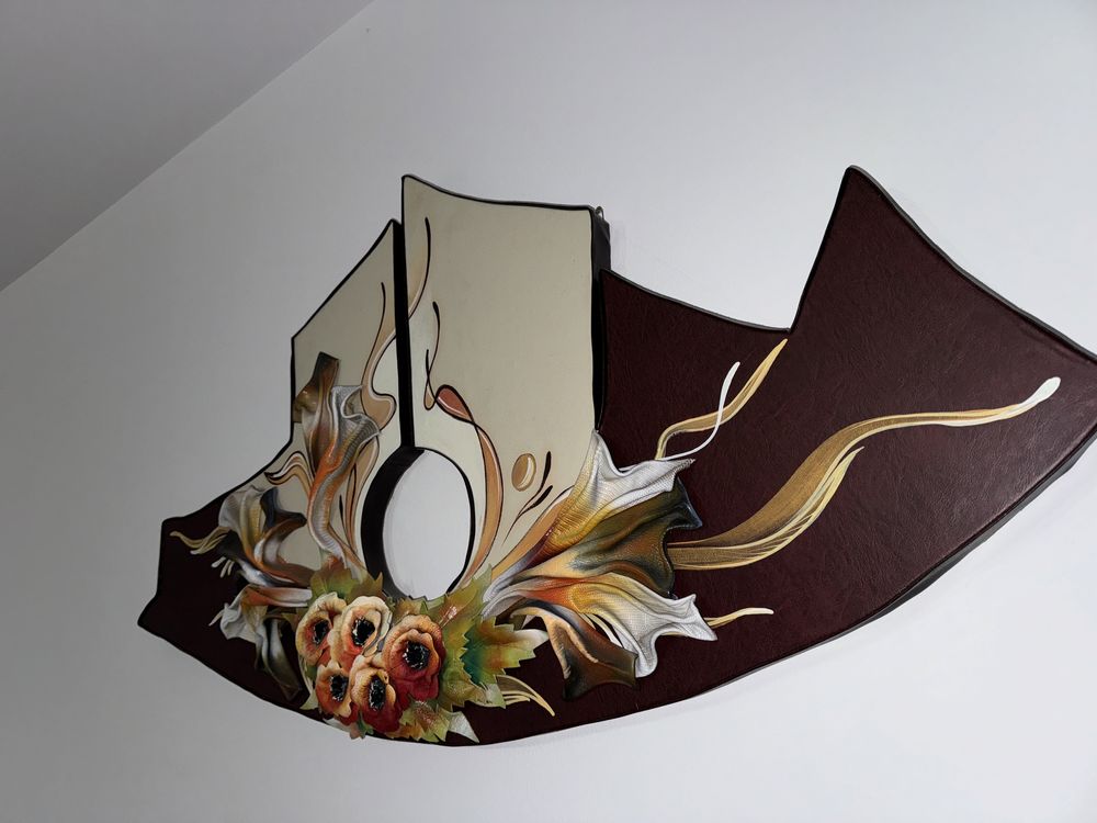 Tablou de perete din piele cu trandafiri 3D