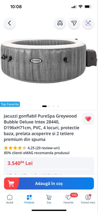 Vand Jacuzzi gonflabil 4 persoane