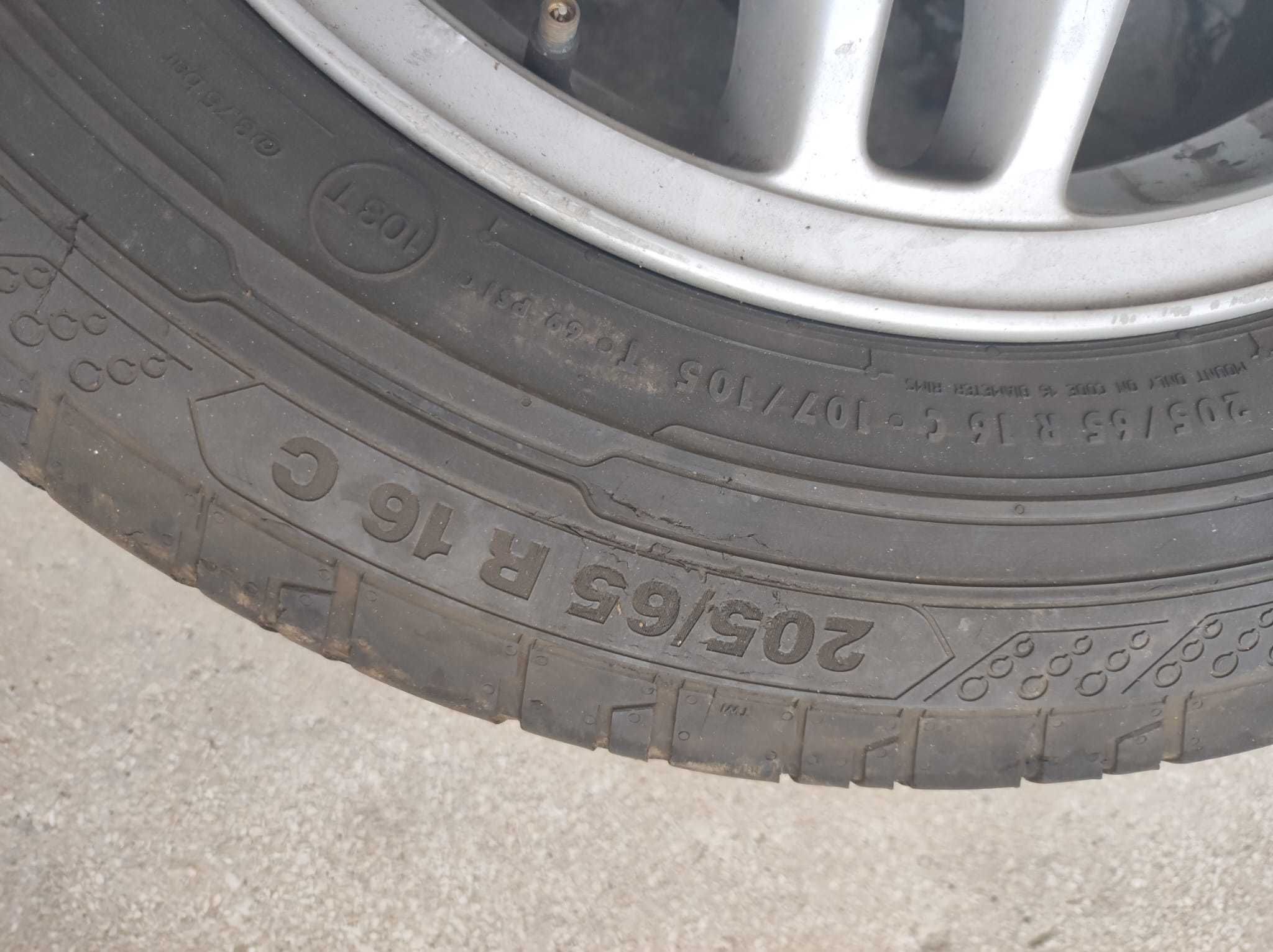 4 jante aliaj 205/65 R16C, cu anvelope mercedes vito, viano, originale