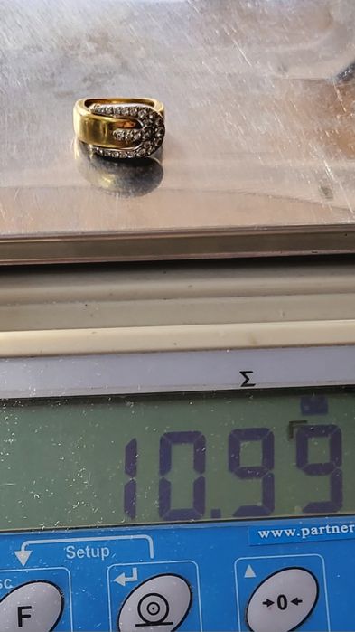 Inel din aur 18K cu diamante naturale – mărimea 50, gramaj 10,99 gr