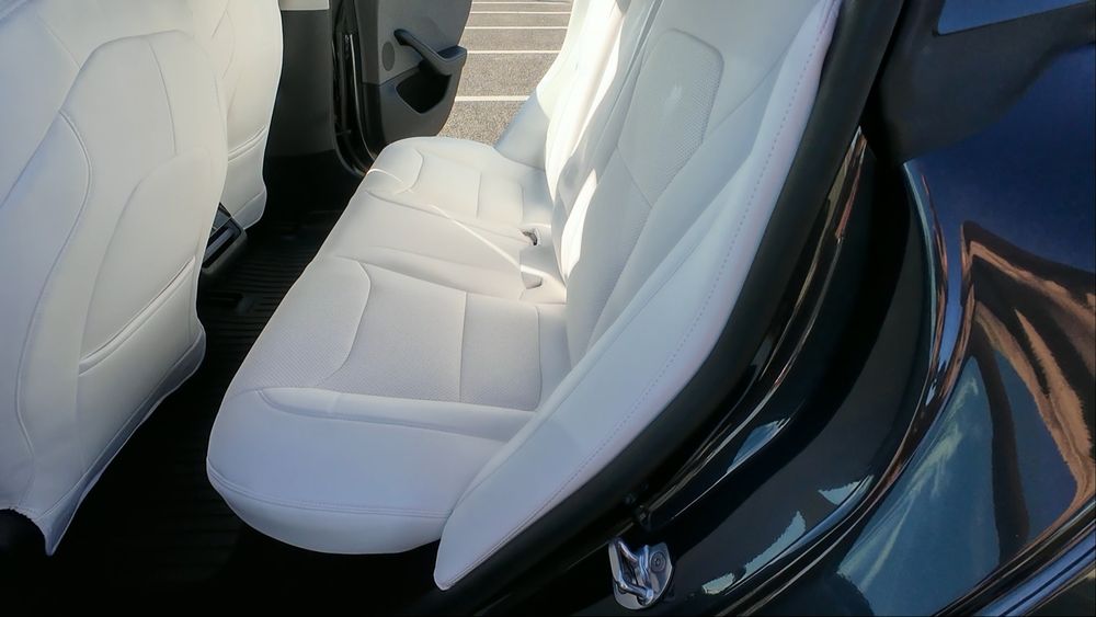 Huse piele  albe tesla model 3 Highland