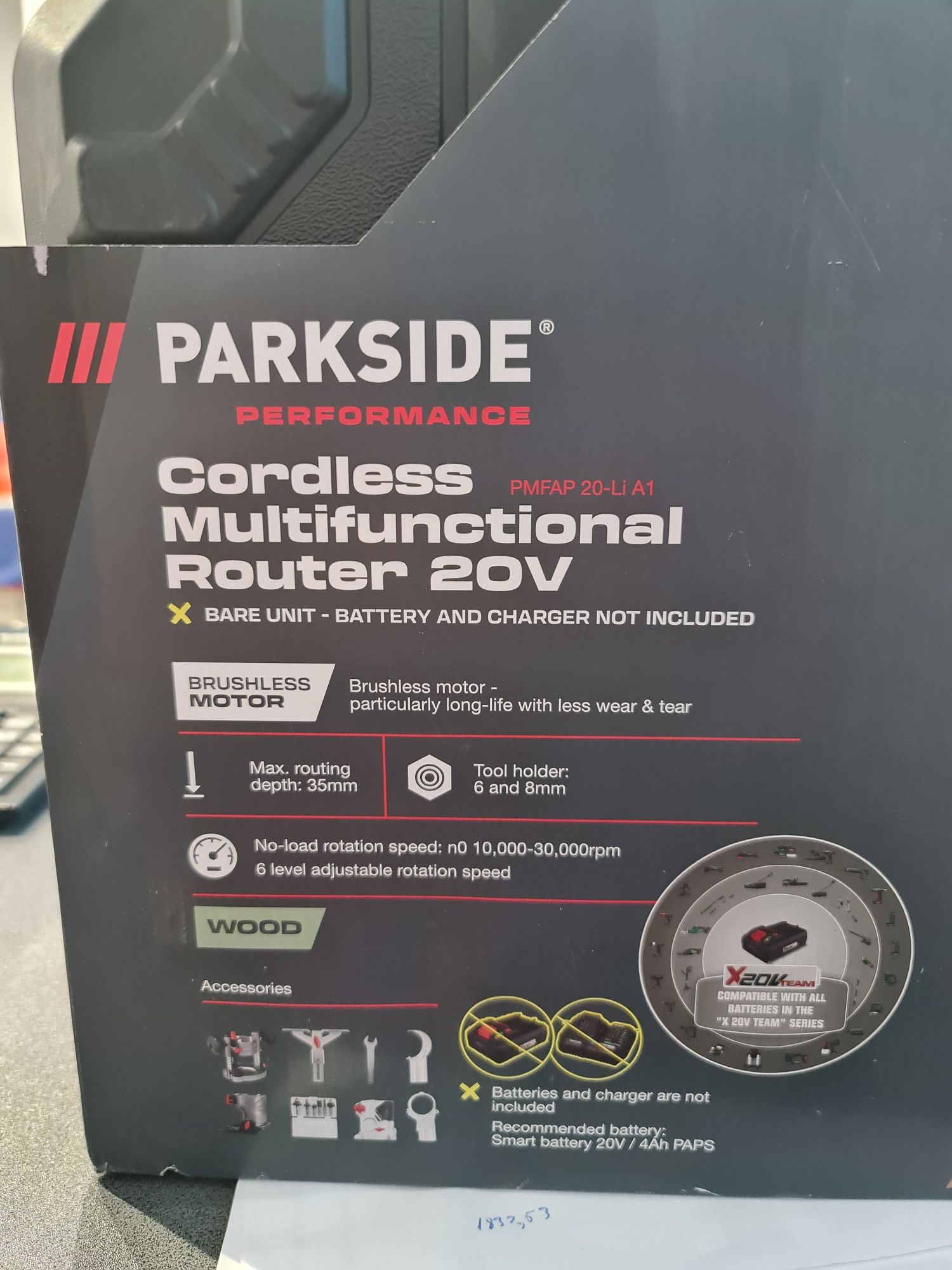 Freza lemn Parkside Performance 20v