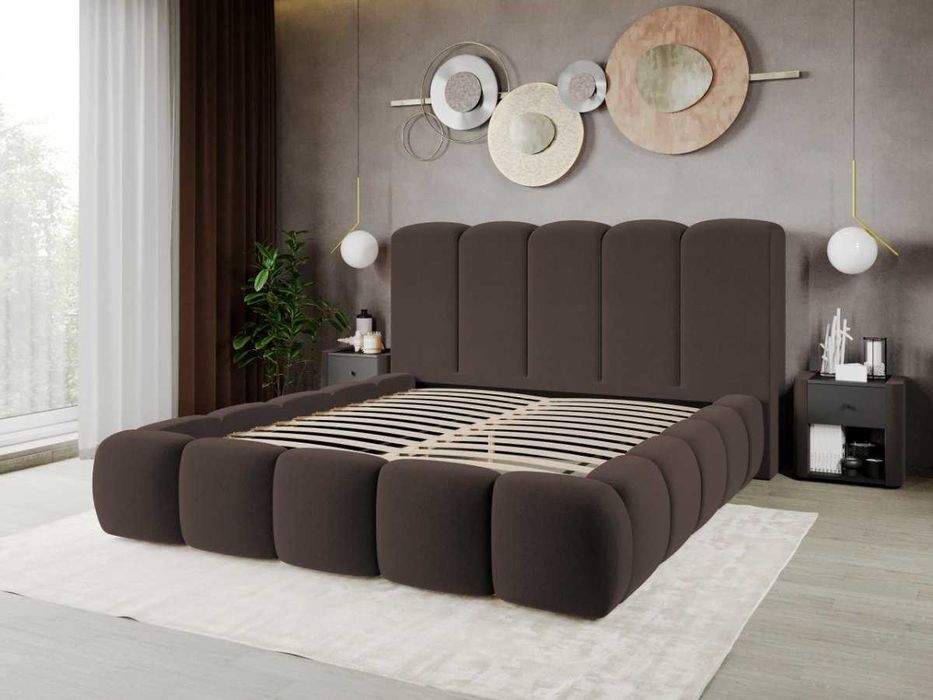 Pat Tapitat Noel Maro - Velluto 6 cu somiera fixa