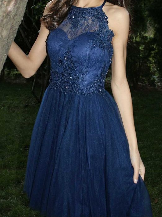 Дамска рокля в тъмно син цвят. Размер S