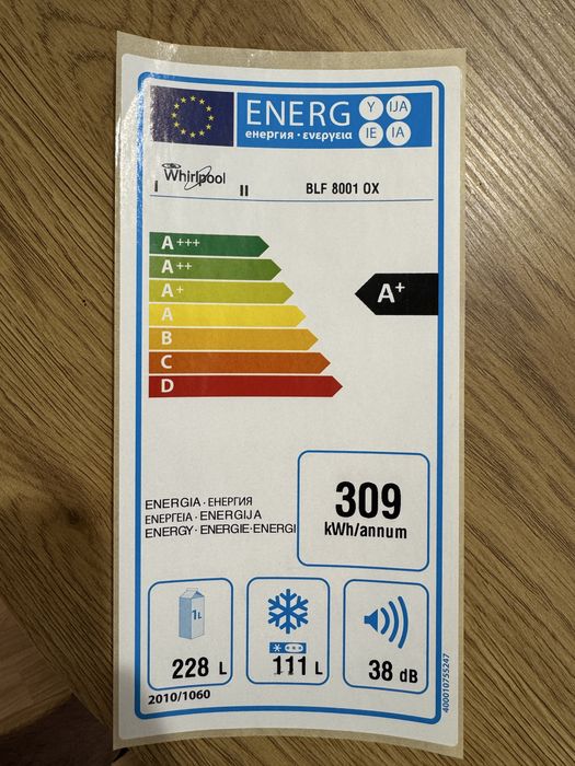 Combină frigorifică Whirlpool - clasa energetică A+