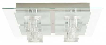 Plafoniera LED, crom,4x72 W,240V, otel si sticla - RGB  - telecomanda