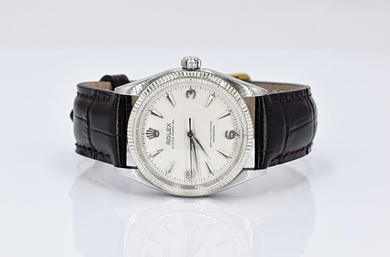 Изключителен Rolex Oyster Perpetual. Автоматичен часовник. Стомана. Бя