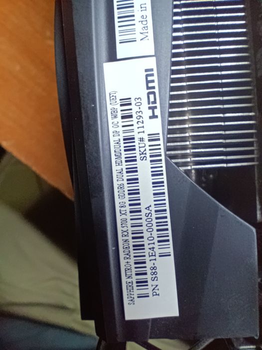 AMD radeon rx 5700 xt sapphire nitro+ 8GB