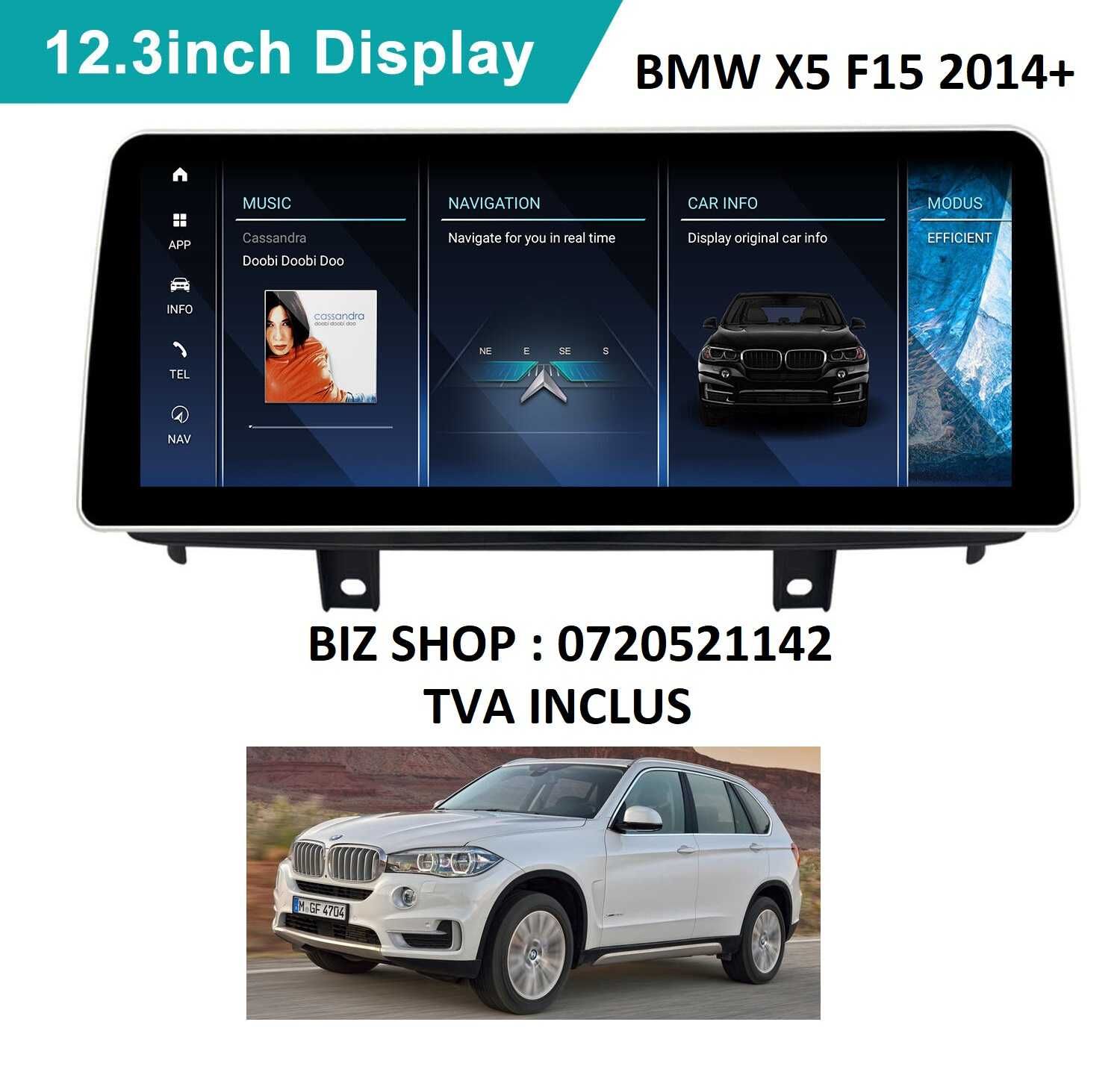 Unitate Android BMW X5 F15 Display 12" SnapDragon 8 Core 4GB RAM 64 GB