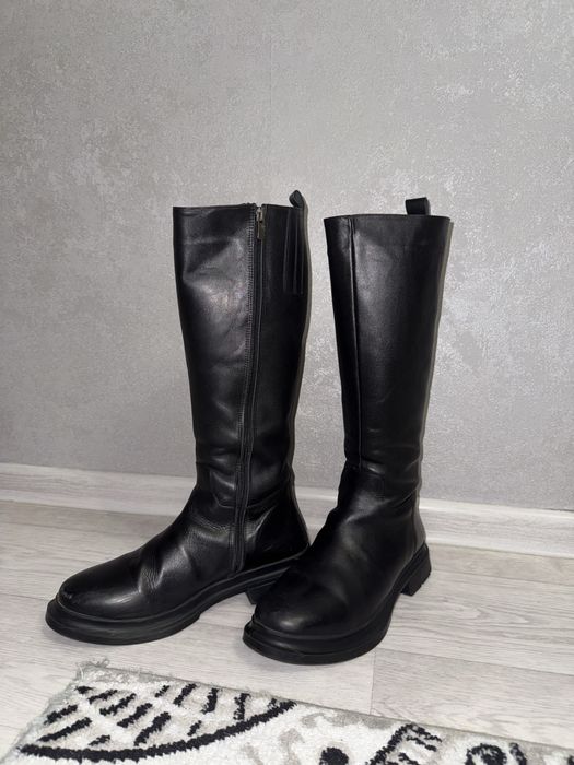 Кожанные зимние сапоги