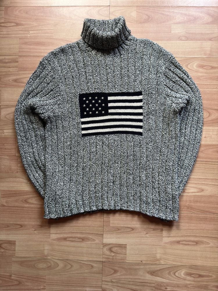 Pulover bluza sweater jumper knit Ralph Lauren USA Flag 100% bumbac