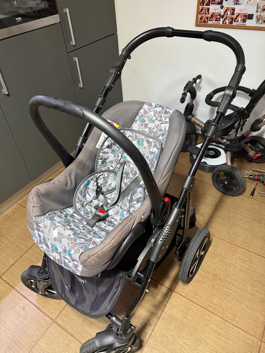 Vând Carucior Kraus 3 in 1 Clasic Grey Turqois utilizat