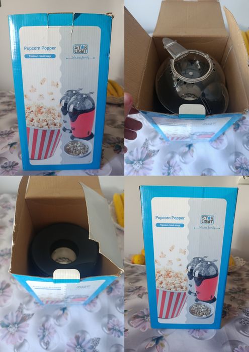 Aparat de făcut popcorn Star-Light PM-1200R, 1200W, roșu