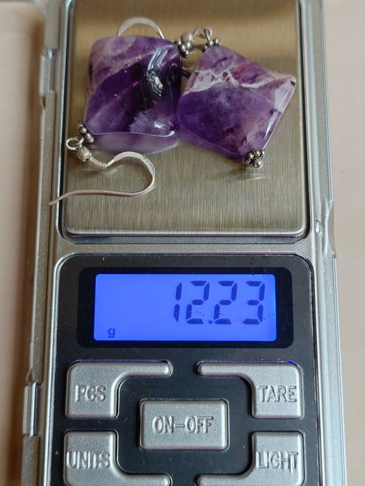 Cercei din argint cu pietre naturale de ametist