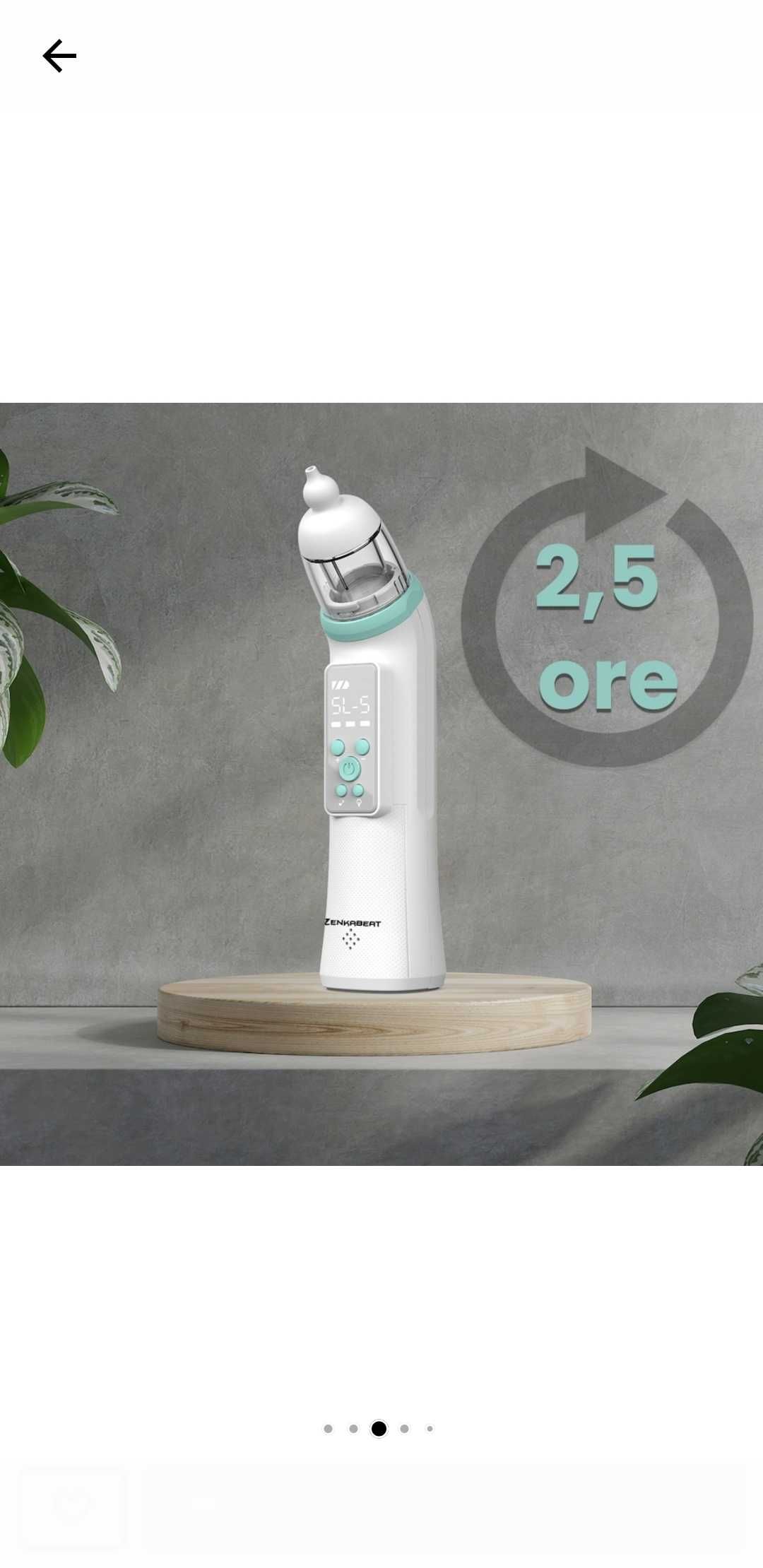 Aspirator nazal electric silentios pentru bebelusi si copii, 5 Trepte
