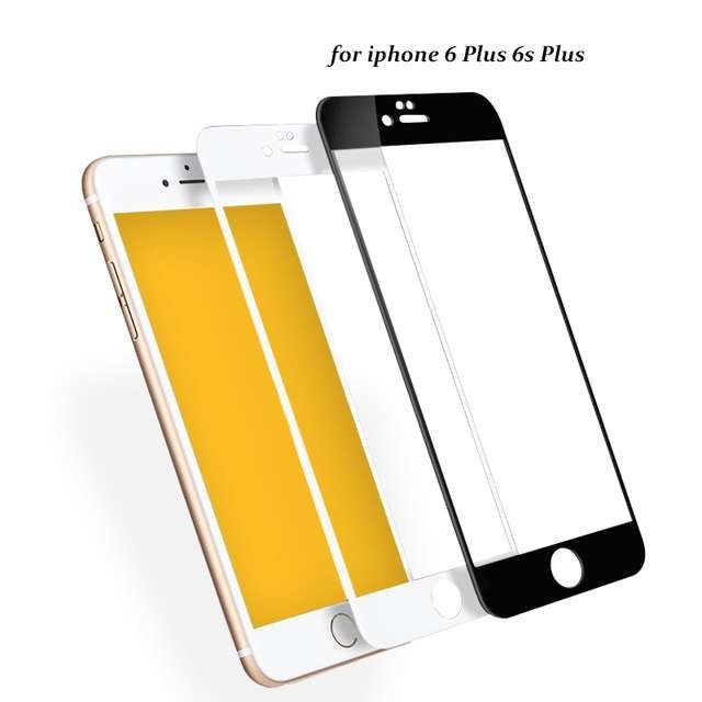Iphone 6 7 8 Plus - Folie Sticla Securizata Full Cover 3D Alba, Neagr