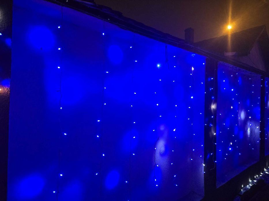 Instalatie Craciun tip perdea ploaie exterior 3x3m fir gros LED mare
