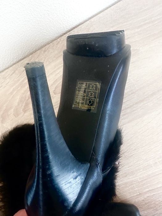 Cizme damă nr. 37-38 – piele naturală, cu blăniță