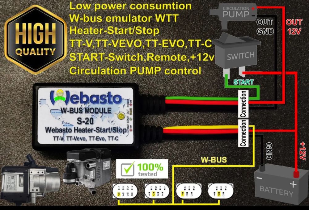 Webasto W-bus modul pornire autonomă-TT-V,TT-VEVO,TT-EVO,TT-C