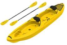 2 padele CADOU: Caiac Axoos Tandem, galben, 3,60 metri