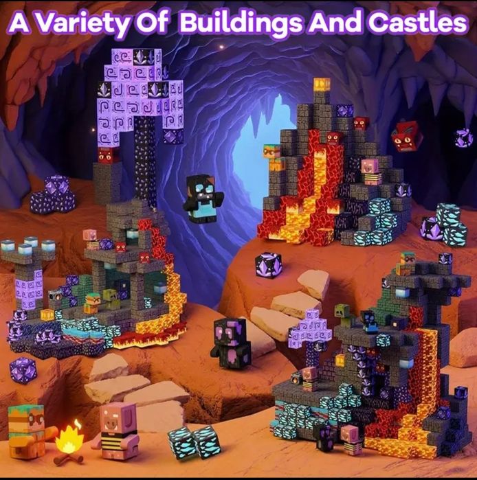 100 бр. Магнитни строителни кубчета - тип Майнкарфт